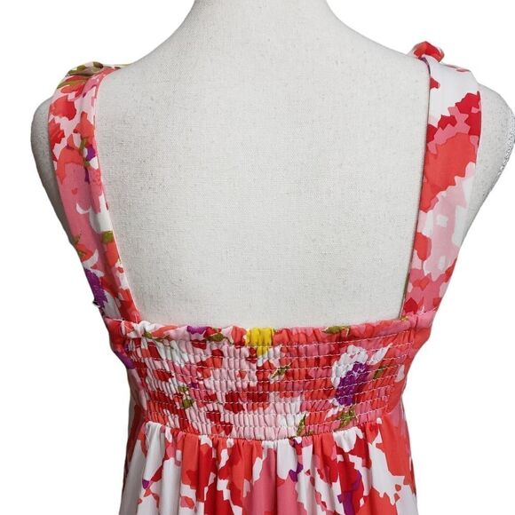 Muse Multicolor with Beads & Fabric Flowers Empire Cut Dress Sz 2 - Picture 7 of 13